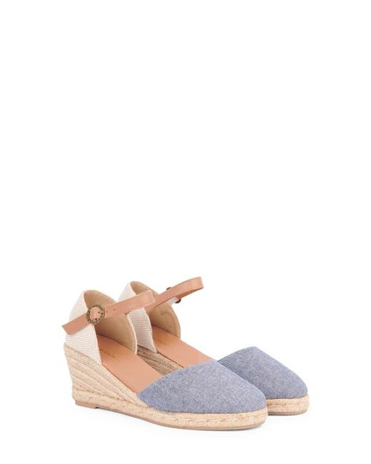 Barbour Heidi Espadrille Wedge Sandal in Chambray/Tan at