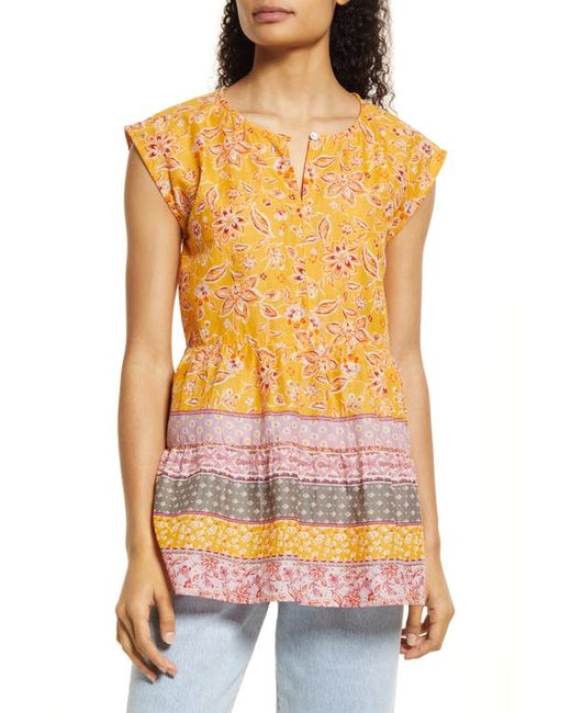 Beach Lunch Lounge Jessa Border Print Cotton Top in at