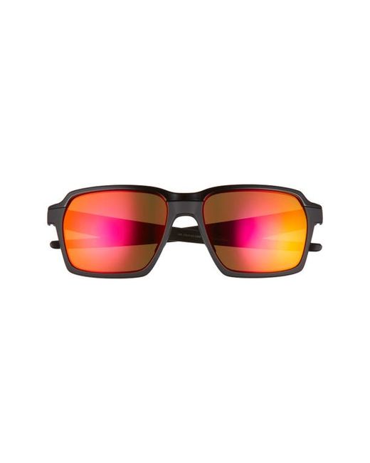 Oakley 58mm Rectangle Sunglasses in Matte Black/Prizm Ruby at