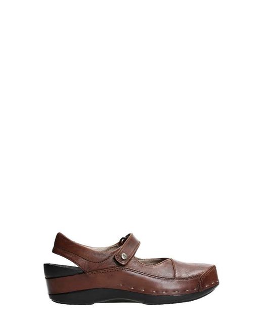 Wolky Mary Jane Strap Leather Clog in at