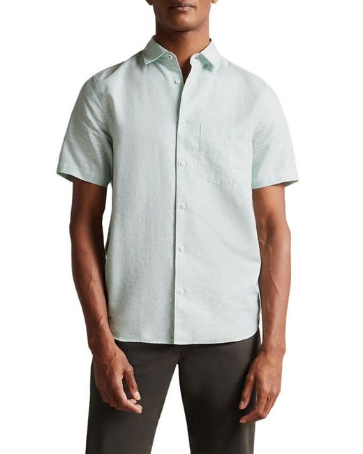 Ted Baker London Addle Linen Short Sleeve Button-Up Shirt in at