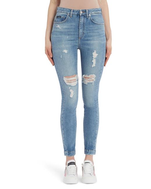 Dolce & Gabbana Audrey Ripped Ankle Skinny Jeans in at