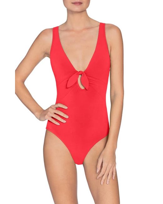 Robin Piccone Ava Plunge Underwire One-Piece Swimsuit in at