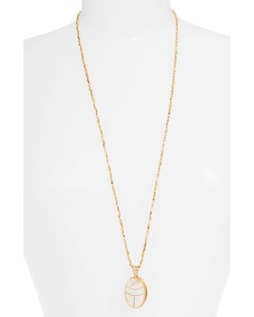 Gas Bijoux Lucky Scarab Long Pendant Necklace in Gold at