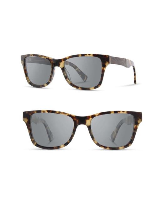 Shwood Canby 54mm Acetate Wood Sunglasses in Havana/Elm Burl/Grey at