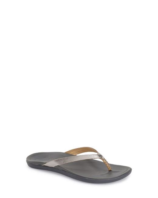 OluKai Ho Opio Leather Flip Flop in at