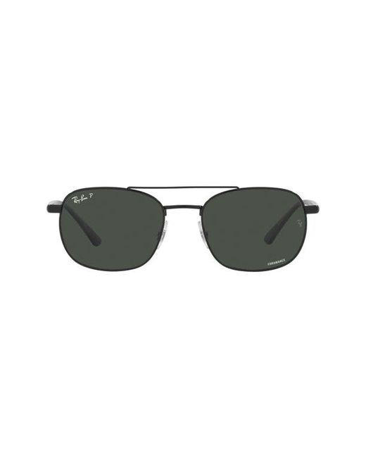 Ray-Ban Chromance 54mm Polarized Square Sunglasses in Black Dark Grey at