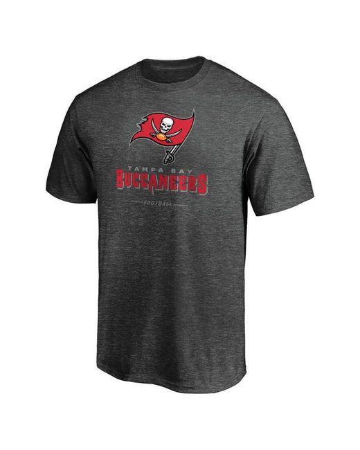 Fanatics Branded Heathered Charcoal Tampa Bay Buccaneers Team Lockup Logo T-Shirt in at