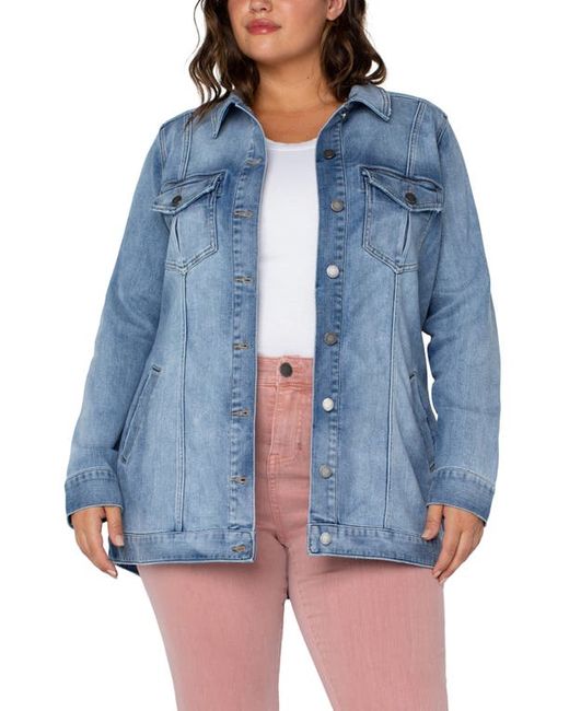 Liverpool High-Low Denim Shirt Jacket in at