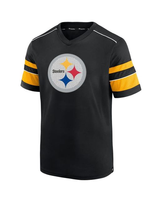 Fanatics Branded Pittsburgh Steelers Textured Hashmark V-Neck T-Shirt at