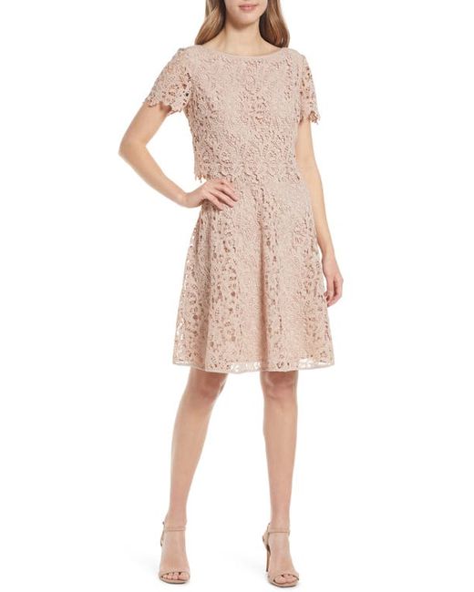 Shani Popover Lace Fit Flare Dress in at