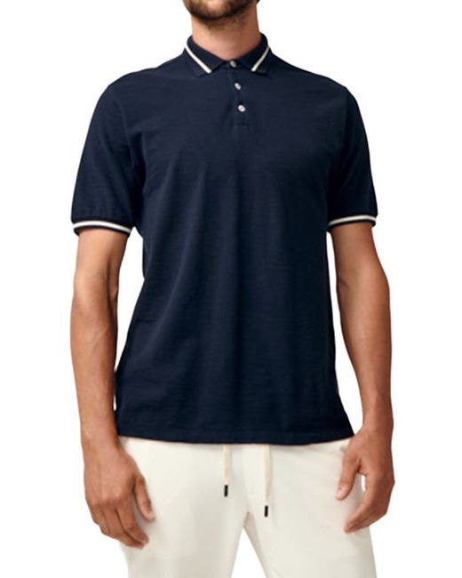 Good Man Brand Match Point Tipped Slub Short Sleeve Polo in at