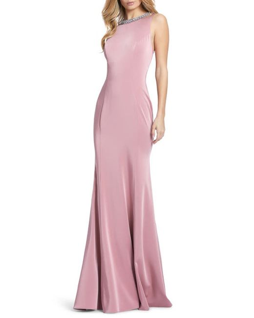 Ieena for Mac Duggal Crystal Neck Trumpet Gown in at