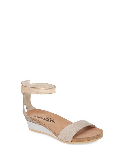 Naot Pixie Sandal in Beige Lizard Leather at