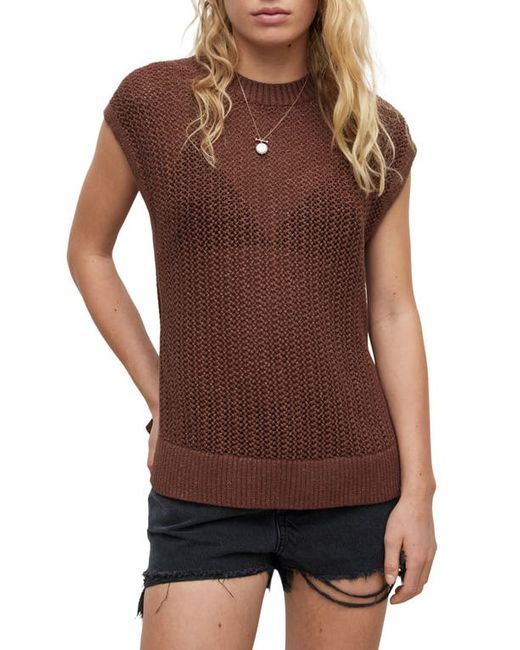 AllSaints Zadie Cap Sleeve Cotton Sweater in at