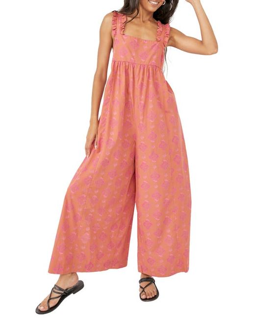 Free People Katya Ruffle Strap Cotton Jumpsuit in at