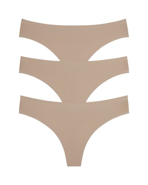 Honeydew Intimates Skinz 3-Pack Thong in Nude/Nude/Nude at