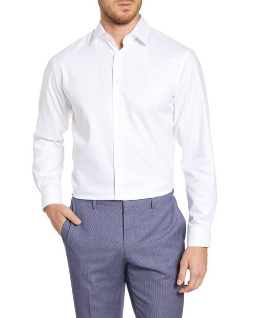 Nordstrom Traditional Fit Non-Iron Solid Stretch Dress Shirt in at 16 34