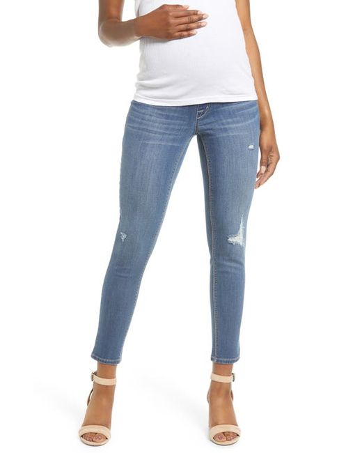 1822 Denim Distressed Ankle Maternity Skinny Jeans in at