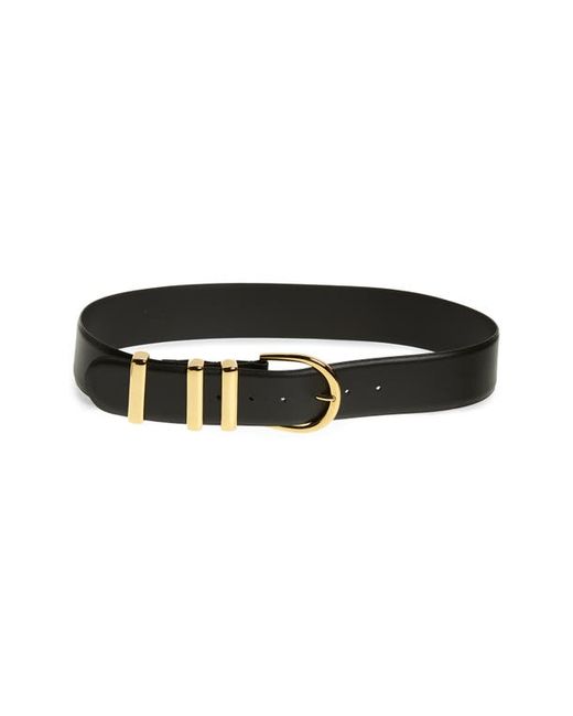 Khaite Bella Leather Belt in Gold at