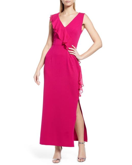 Connected Apparel Cascade Ruffle Dress in at