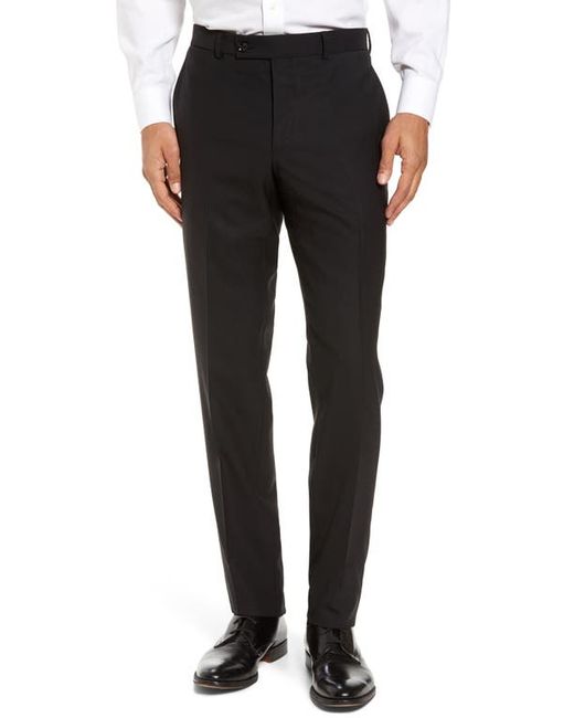 Ted Baker London Jefferson Flat Front Solid Wool Dress Pants in at 33 Unhemmed