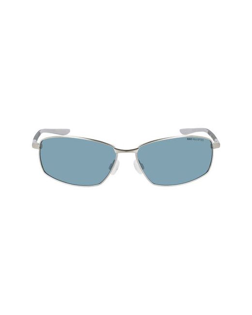 Nike Pivot 62mm Rectangular Sunglasses in Brushed Blue at