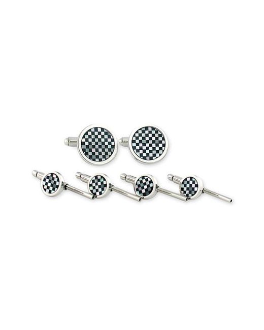 David Donahue Cuff Links Studs Set in Onyx Mother Of Pearl at
