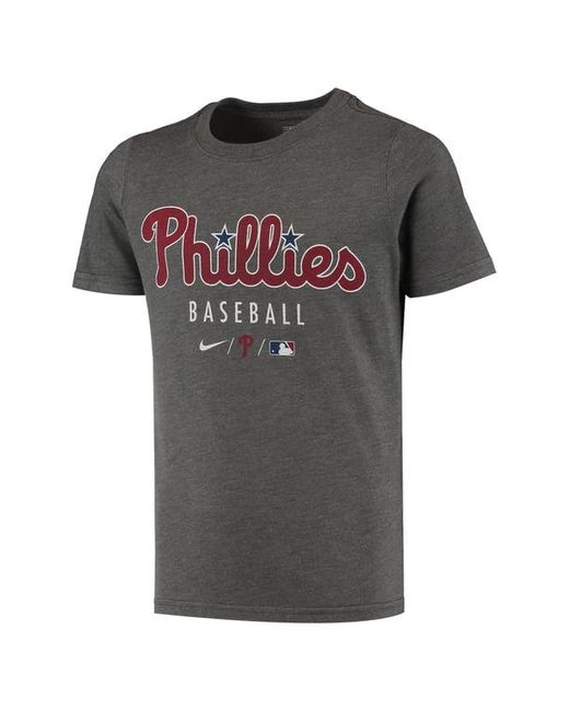 Nike Youth Heathered Charcoal Philadelphia Phillies Early Work Tri-Blend T-Shirt in at