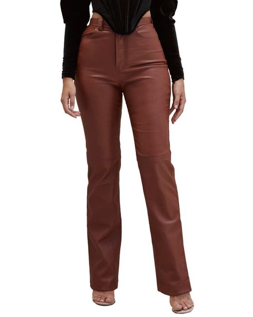 House Of Cb Inaya High Waist Faux Leather Trousers in at