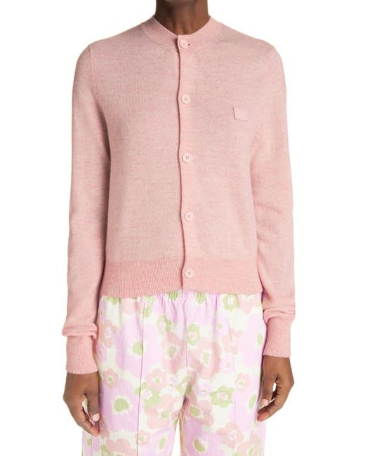 Acne Studios Keva Face Patch Wool Cardigan in at
