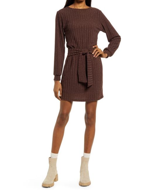 Fraiche by J Tie Front Long Sleeve Dress in at
