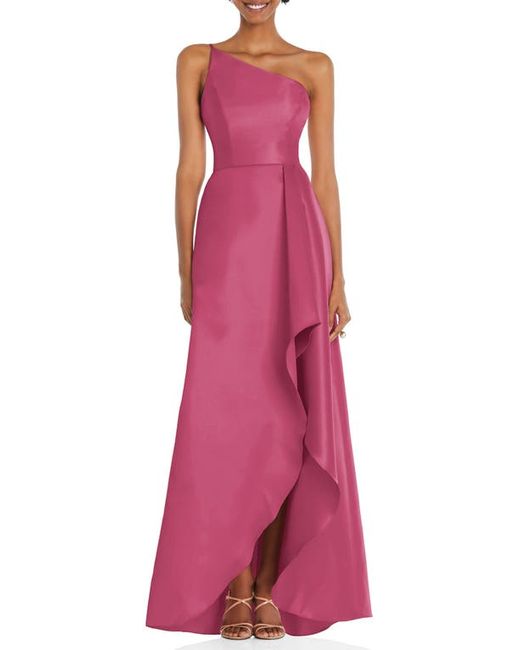 Alfred Sung One-Shoulder Satin Gown in at