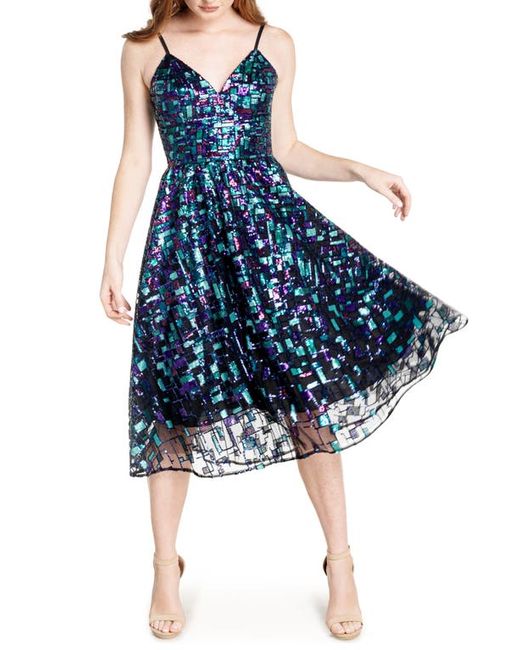 Dress the population Maren Sequin Fit Flare Dress in at