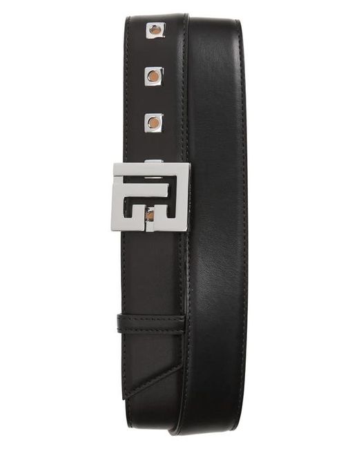 Balmain Logo Buckle Leather Belt in at