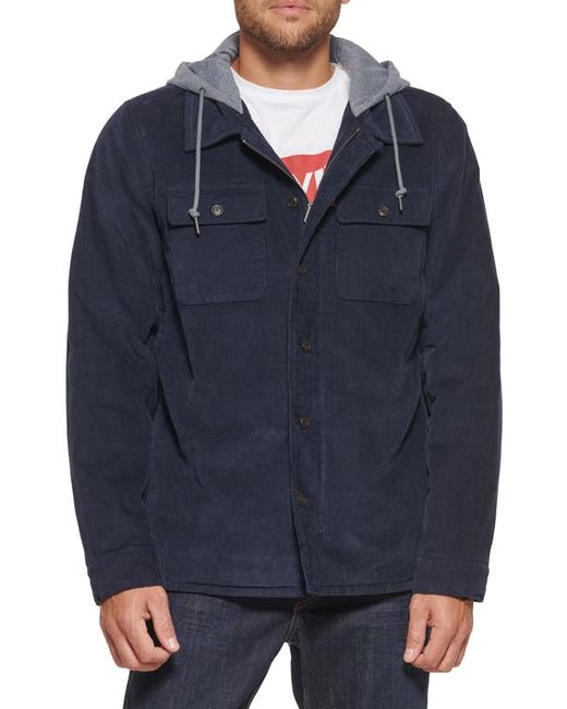 Levi's Faux Shearling Lined Hooded Corduroy Shirt Jacket in at