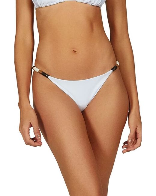Vix Ella Beaded Side Solid Bikini Bottom in at