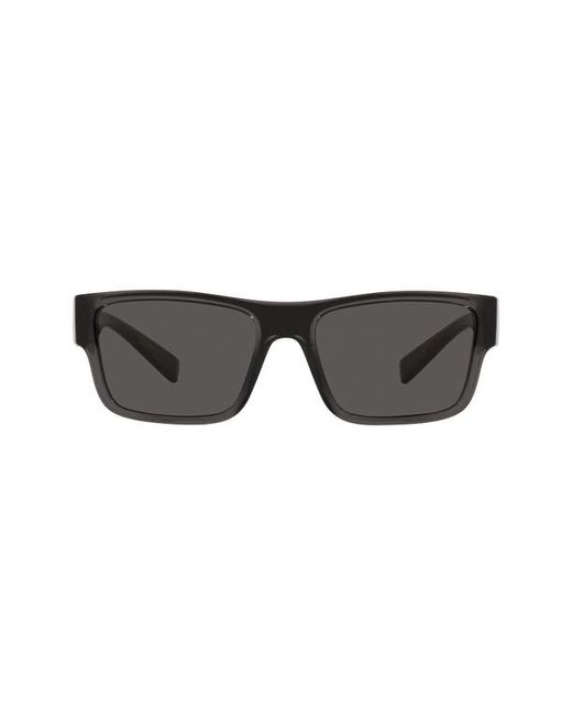 Dolce & Gabbana 56mm Rectangle Sunglasses in Trans Grey/Dark Grey at