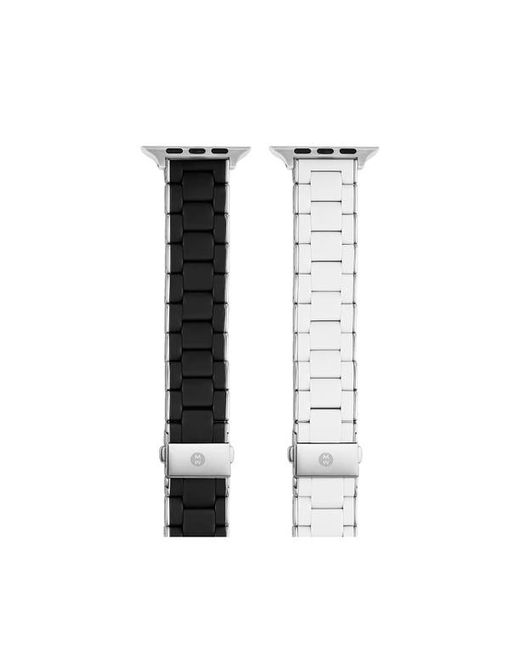 Michele Set of 2 Apple Watch Silicone Bracelet Bands in Black at