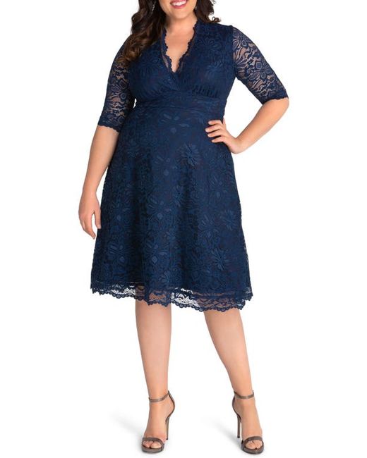 Kiyonna Mademoiselle Lace A-Line Dress in at