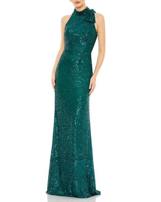 Mac Duggal High Neck Sequin Sheath Gown in at