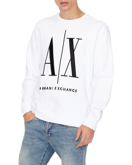 Armani Exchange Icon French Terry Crewneck Sweatshirt in at