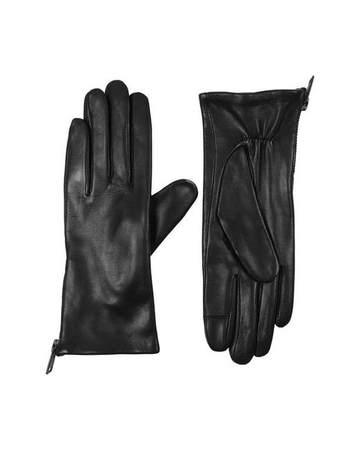 AllSaints Zip Leather Tech Gloves in at
