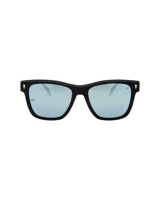 Mita Sustainable Eyewear The Wave 50mm Square Sunglasses in Matte Black Mirror at