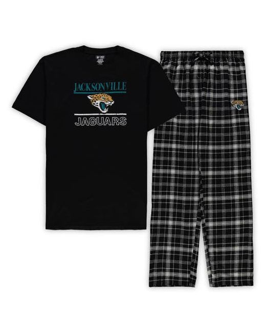 Concepts Sport Charcoal Jacksonville Jaguars Big Tall Lodge T-Shirt and Pants Sleep Set at