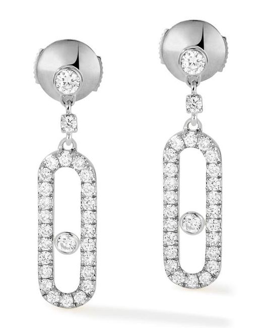 Messika Move Uno Pavé Diamond Drop Earrings in Gold/Diamond at