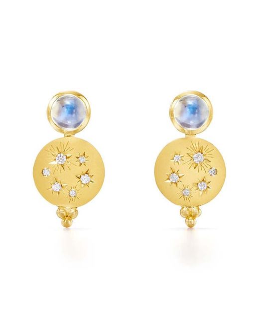 Temple St. Clair Cosmos Diamond Blue Moonstone Drop Earrings in at
