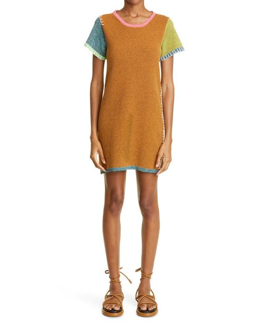 Yanyan Tweedle Colorblock T-Shirt Minidress in at
