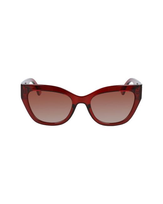 Longchamp Heritage 55mm Gradient Butterfly Sunglasses in Wine at