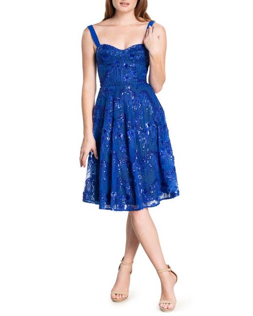 Dress the population Adelina Sequin Fit Flare Dress in at